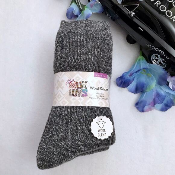 Muk Luks NWT 3 Pairs Pack Wool Blend Socks Adult L - Picture 2 of 7
